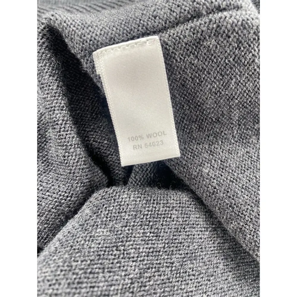 Banana Republic Sweater Mens XL Y2K Mock Neck Snap Buttons 100% Wool Pullover